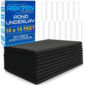 Pond Liner Underlayment Fabric with Garden Staples
