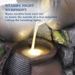 4-Tier Outdoor Rock Water Fountain with LED Lights