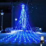 Blue LED Waterfall Christmas Lights for Outdoor Decor