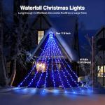 Blue LED Waterfall Christmas Lights for Outdoor Decor