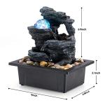 Amootek Tabletop Rock Waterfall Fountain with Lights
