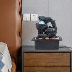 Amootek Tabletop Rock Waterfall Fountain with Lights