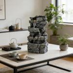 Tabletop Rock Waterfall Fountain with LED Lights