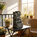 Tabletop Rock Waterfall Fountain with LED Lights