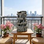 Tabletop Rock Waterfall Fountain with LED Lights
