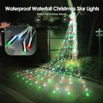 Christmas Waterfall Lights with Star Topper and Remote