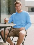 TACVASEN Men's Long Sleeve Cotton Tee - Waterfall Blue