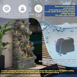 10-Tier Cascading Rock Water Fountain with LED Lights