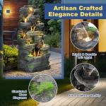 10-Tier Cascading Rock Water Fountain with LED Lights
