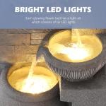 4-Tier Cascading Outdoor Water Fountain with Lights