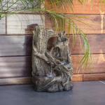 Alpine 5-Tier Tree Trunk Tabletop Waterfall Fountain