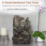 Alpine 5-Tier Tree Trunk Tabletop Waterfall Fountain