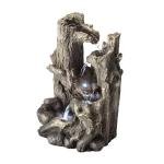 Alpine 5-Tier Tree Trunk Tabletop Waterfall Fountain