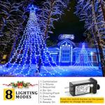 12FT Waterproof LED Waterfall String Lights - Blue