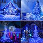 12FT Waterproof LED Waterfall String Lights - Blue
