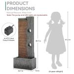 Modern Zen Faux Slate Water Fountain with LED Lights