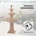 Italian 48.4" Tiered Outdoor Fountain with Pump