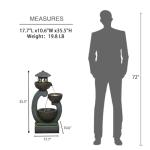 Zen Garden Water Fountain with LED Lights 35.5