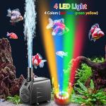 Small Submersible Fountain Pump with LED Light
