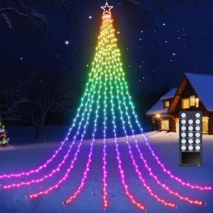 RGB Waterfall Tree String Lights with Remote 16.4FT
