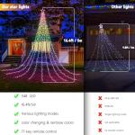 RGB Waterfall Tree String Lights with Remote 16.4FT