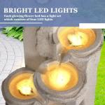 5-Tier Cascading Rock Water Fountain with LEDs