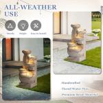 5-Tier Cascading Rock Water Fountain with LEDs