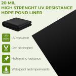 20 x 30 ft Black Pond Liner for Water Features