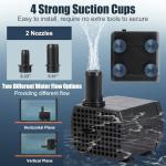 Quiet Mini Submersible Fountain Pump, 90GPH