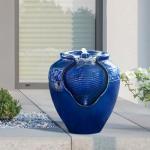 Royal Blue Outdoor Glazed Pot Water Fountain