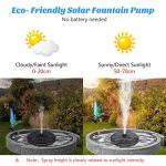 Solar Fountain Pump with 4 Nozzles for Outdoors