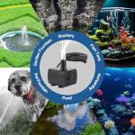 Quiet Mini Submersible Fountain Pump, 90GPH