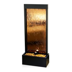 Alpine Mirror Waterfall Fountain with Stones and Lights