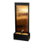 Alpine Mirror Waterfall Fountain with Stones and Lights