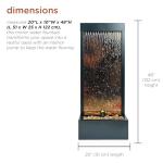 Alpine Mirror Waterfall Fountain with Stones and Lights