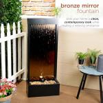 Alpine Mirror Waterfall Fountain with Stones and Lights