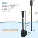 45W Submersible Pond Pump with Fountain Kit