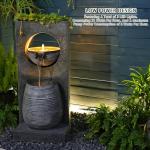 Modern Freestanding Waterfall Fountain with LED Lights
