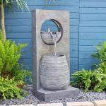 Modern Freestanding Waterfall Fountain with LED Lights