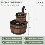 Rustic 2-Tier Wood Barrel Water Fountain