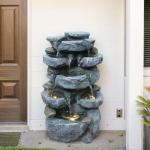 5-Tier Rock Waterfall Fountain with Lights