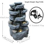 5-Tier Rock Waterfall Fountain with Lights