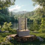 Indoor Meditation Fountain with LED Light and Cobbles