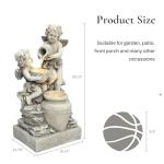 30-Inch Resin Angel Water Fountain with LED Light