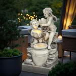30-Inch Resin Angel Water Fountain with LED Light