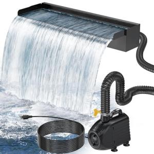 24" Stainless Steel Pond Waterfall Kit with Pump