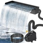 24" Stainless Steel Pond Waterfall Kit with Pump