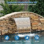 24" Stainless Steel Pond Waterfall Kit with Pump