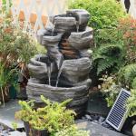Solar 6-Tier Cascading Rock Water Fountain