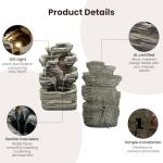 Solar 6-Tier Cascading Rock Water Fountain